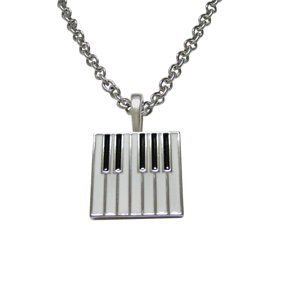 Square Piano Key Design Pendant Necklace